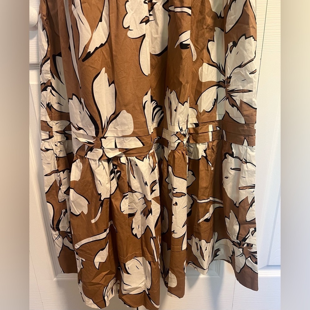 Women's Cynthia Rowley Brown Floral Short Sleeved Maxi Dress - Picture 2 of 5